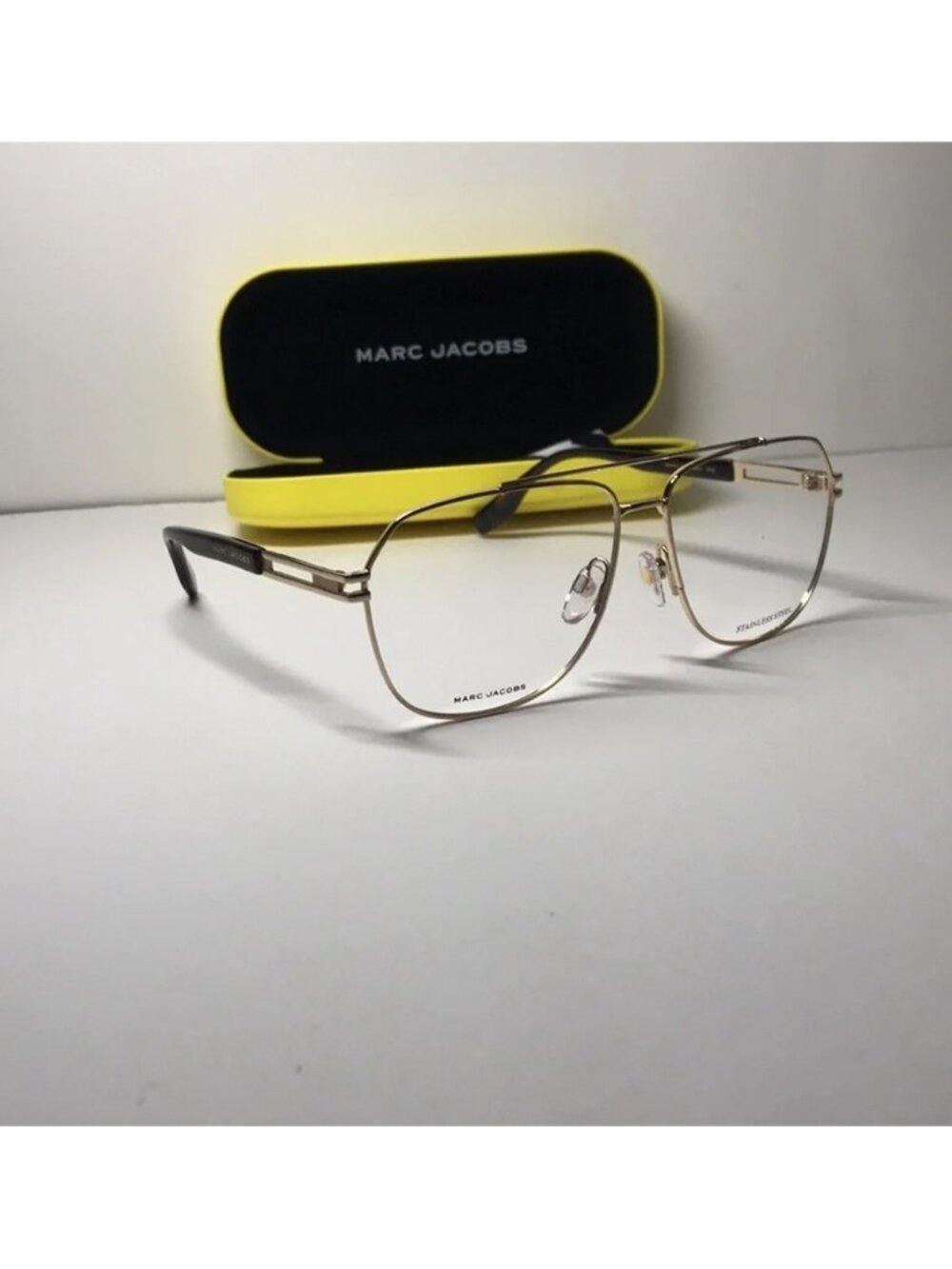 New Authentic Marc Jacobs Gold Aviator Glasses MARC 751 06J 145